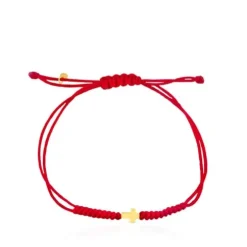 Pulseira Sweet Dolls XXS cruz de Cordão na cor vermelha e Ouro