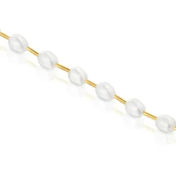 Pulseira tubo banhada a ouro de 18 K sobre prata e pérolas cultivadas Gloss