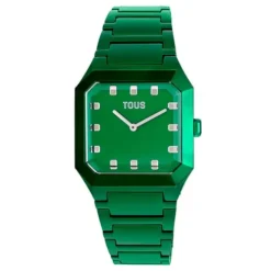 Relógio analógico com bracelete em alumínio verde Karat Squared
