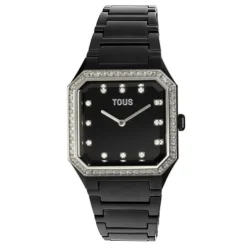 Relógio analógico com bracelete em alumínio preto e zircónias Karat Squared