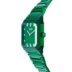 Relógio analógico com bracelete em alumínio verde Karat Squared