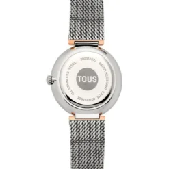 Relógio analógico com bracelete em aço e caixa de alumínio na cor IPRG rosado TOUS S-Mesh Mirror