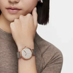 Relógio analógico com bracelete em aço e caixa de alumínio na cor IPRG rosado TOUS S-Mesh Mirror