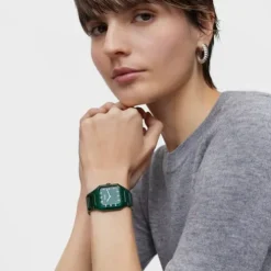 Relógio analógico com bracelete em alumínio verde Karat Squared