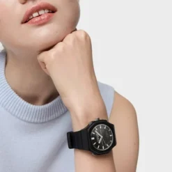 Relógio analógico/digital em aço e bracelete em nylon preto Bet