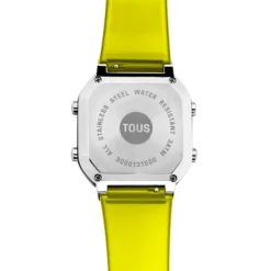 Relógio digital em policarbonato amarelo e aço D-BEAR Fresh