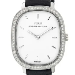 Relógio Heritage com bisel de diamantes e correia em pele preta - Edição especial