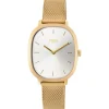 Relógio Heritage em aço IP dourado