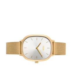Relógio Heritage em aço IP dourado
