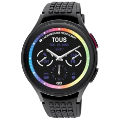 Relógio Samsung Galaxy 5 Pro X TOUS smartwatch de titânio preto com pulseira de silicone preta