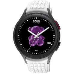Relógio Samsung Galaxy 5 Pro X TOUS smartwatch de titânio preto com pulseira de silicone preta
