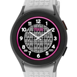 Relógio Samsung Galaxy Watch 5 X TOUS smartwatch em alumínio cinzento com banda de silicone cinzenta