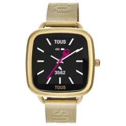 Relógio smartwatch com bracelete em aço IPG dourado D-Connect