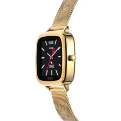 Relógio smartwatch com bracelete em aço IPG dourado D-Connect