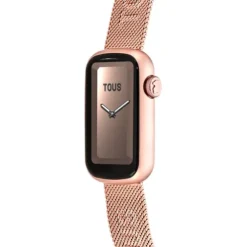 Relógio smartwatch com bracelete em aço IPRG rosado e caixa de alumínio na cor IPRG rosado TOUS T-Band Mesh