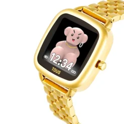 Relógio smartwatch com bracelete em aço IPG dourado D-Connect