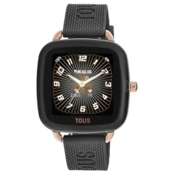 Relógio smartwatch com correia em silicone preto D-Connect