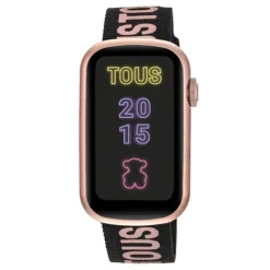 Relógio smartwatch com correia em nylon e correia em silicone na cor pau-rosa T-Band