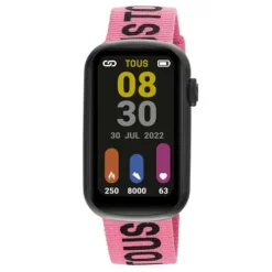 Relógio smartwatch com correia em nylon e correia em silicone preto T-Band