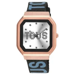 Relógio smartwatch com correia em nylon e correia em silicone azul B-Connect