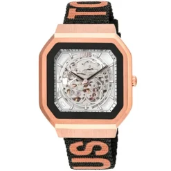 Relógio smartwatch com correia em nylon e correia em silicone rosa B-Connect