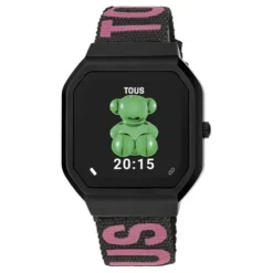Relógio smartwatch com correia em nylon e correia em silicone verde B-Connect