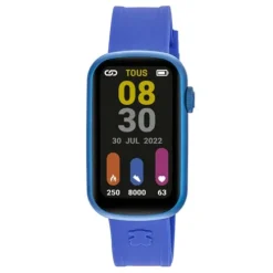 Relógio smartwatch com correia em nylon e correia em silicone azul T-Band