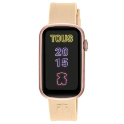 Relógio smartwatch com correia em nylon e correia em silicone na cor pau-rosa T-Band