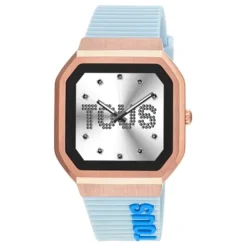 Relógio smartwatch com correia em nylon e correia em silicone azul B-Connect