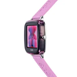 Relógio smartwatch com correia em silicone rosa D-Connect