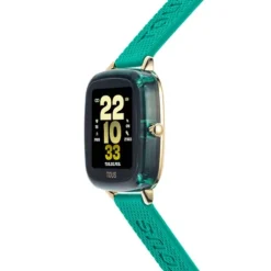 Relógio smartwatch com correia em silicone verde D-Connect