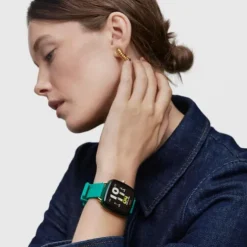 Relógio smartwatch com correia em silicone verde D-Connect