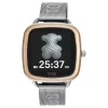 Relógio smartwatch em aço IPRG rosa e bracelete em aço D-Connect
