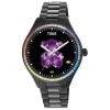Relógio smartwatch T- Shine Connect com bracelete em aço IP preto e zircónias rainbow