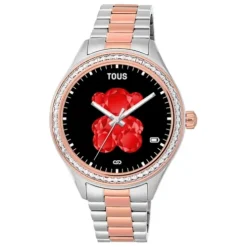 Relógio smartwatch T- Shine Connect com bracelete em aço, aço IP rosado e zircónias brancas