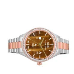 Relógio smartwatch T- Shine Connect com bracelete em aço, aço IP rosado e zircónias brancas