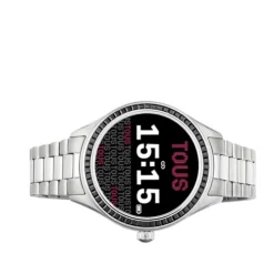 Relógio smartwatch T- Shine Connect com bracelete em aço e zircónias pretas