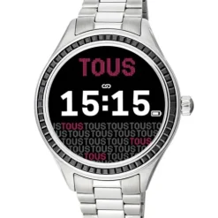 Relógio smartwatch T- Shine Connect com bracelete em aço e zircónias pretas