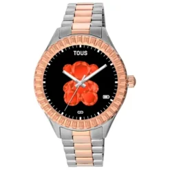 Relógio smartwatch T-Bear Connect com bracelete em aço e aço IP rosado