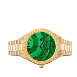 Relógio smartwatch T-Bear Connect com bracelete em aço IP dourado