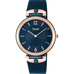 Relógio S-Mesh bicolor Aço/IP rosado e azul