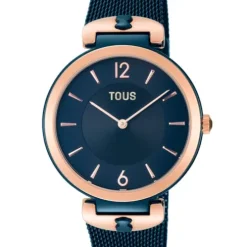 Relógio S-Mesh bicolor Aço/IP rosado e azul