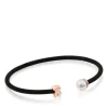 Steel and Rose Vermeil Silver Icon Mesh Bracelet with Pearl