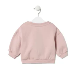 Sweatshirt Ursos, corações e flores Casual cor-de-rosa