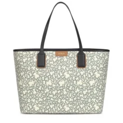 Tote bag grande Kaos Mini bege e preta com nécessaire