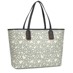 Tote bag grande Kaos Mini bege e preta com nécessaire