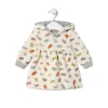 Vestido de menina com capuz Grey cor crua