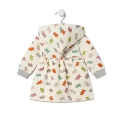 Vestido de menina com capuz Grey cor crua