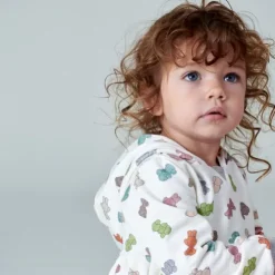 Vestido de menina com capuz Grey cor crua
