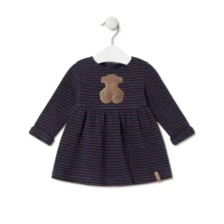 Vestido de menina às riscas Blue azul marinho
